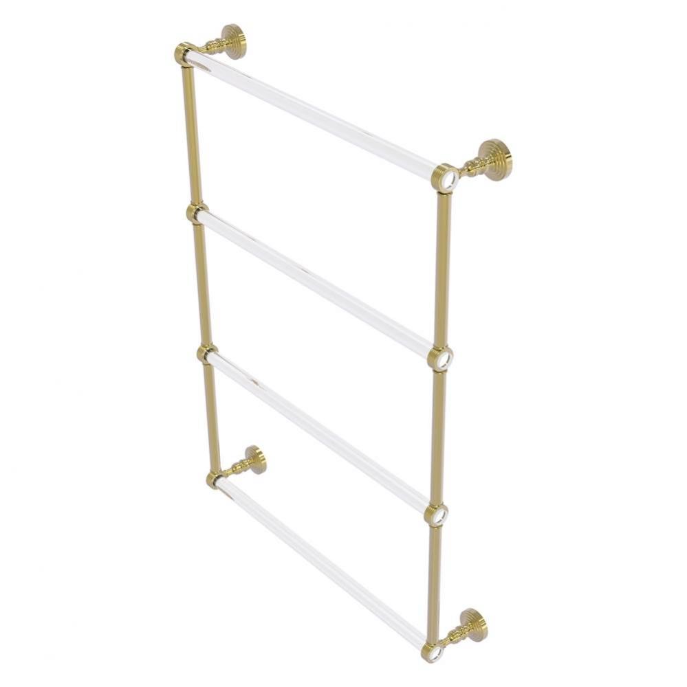 Pacific Grove Collection 4 Tier 24 Inch Ladder Towel Bar with Grooved Accents - Unlacquered Brass