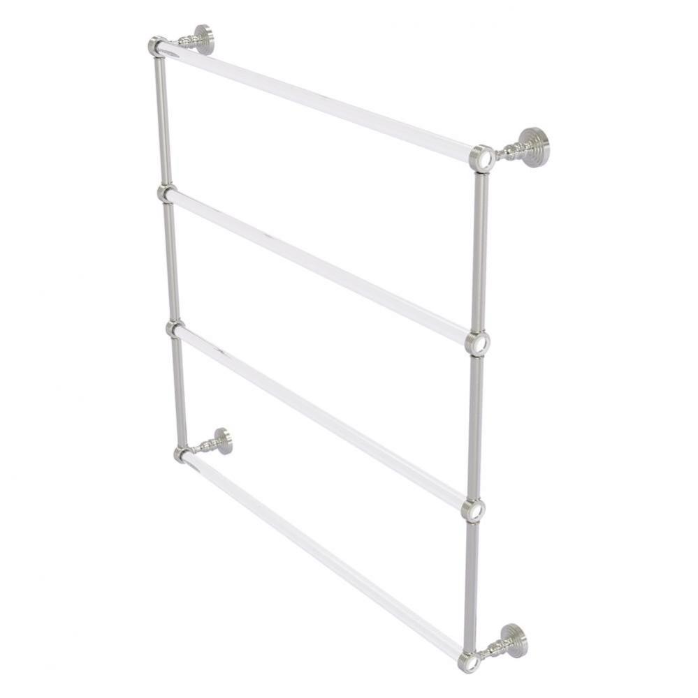 Pacific Grove Collection 4 Tier 36 Inch Ladder Towel Bar with Grooved Accents - Satin Nickel