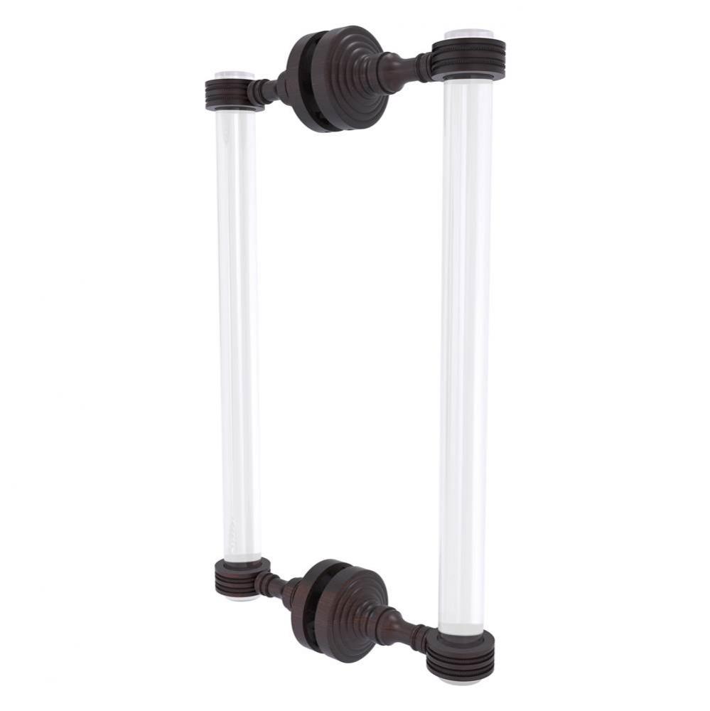 Pacific Grove Collection 12 Inch Back to Back Shower Door Pull with Dotted Accents - Venetian Bron
