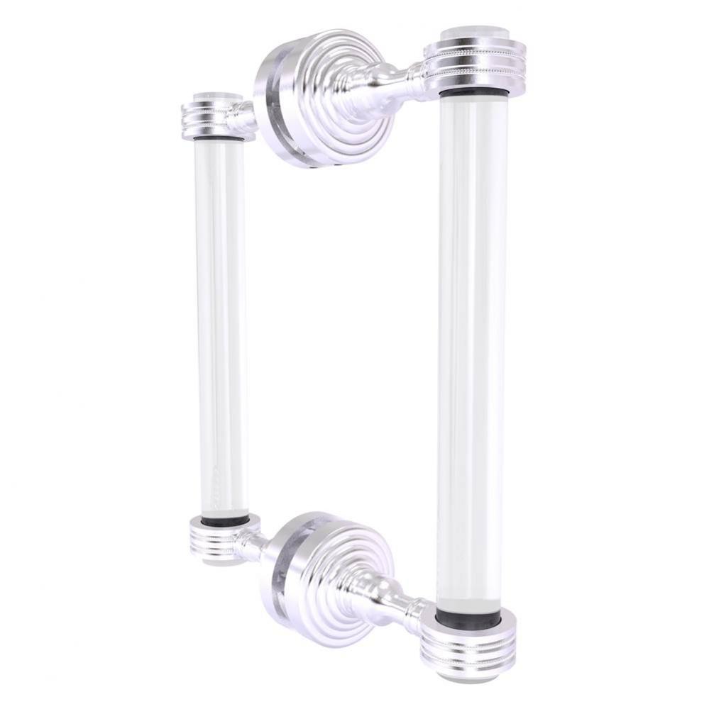 Pacific Grove Collection 8 Inch Back to Back Shower Door Pull with Dotted Accents - Satin Chrome