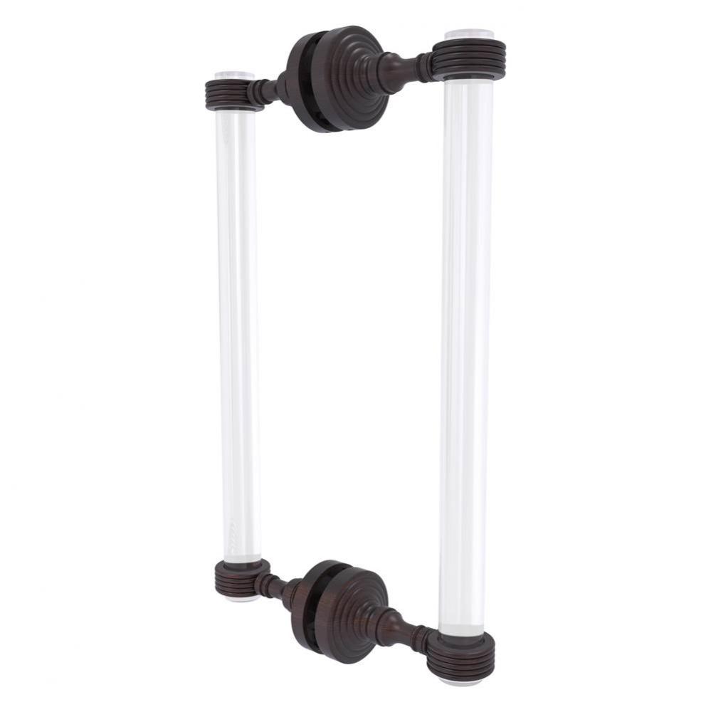 Pacific Grove Collection 12 Inch Back to Back Shower Door Pull with Grooved Accents - Venetian Bro