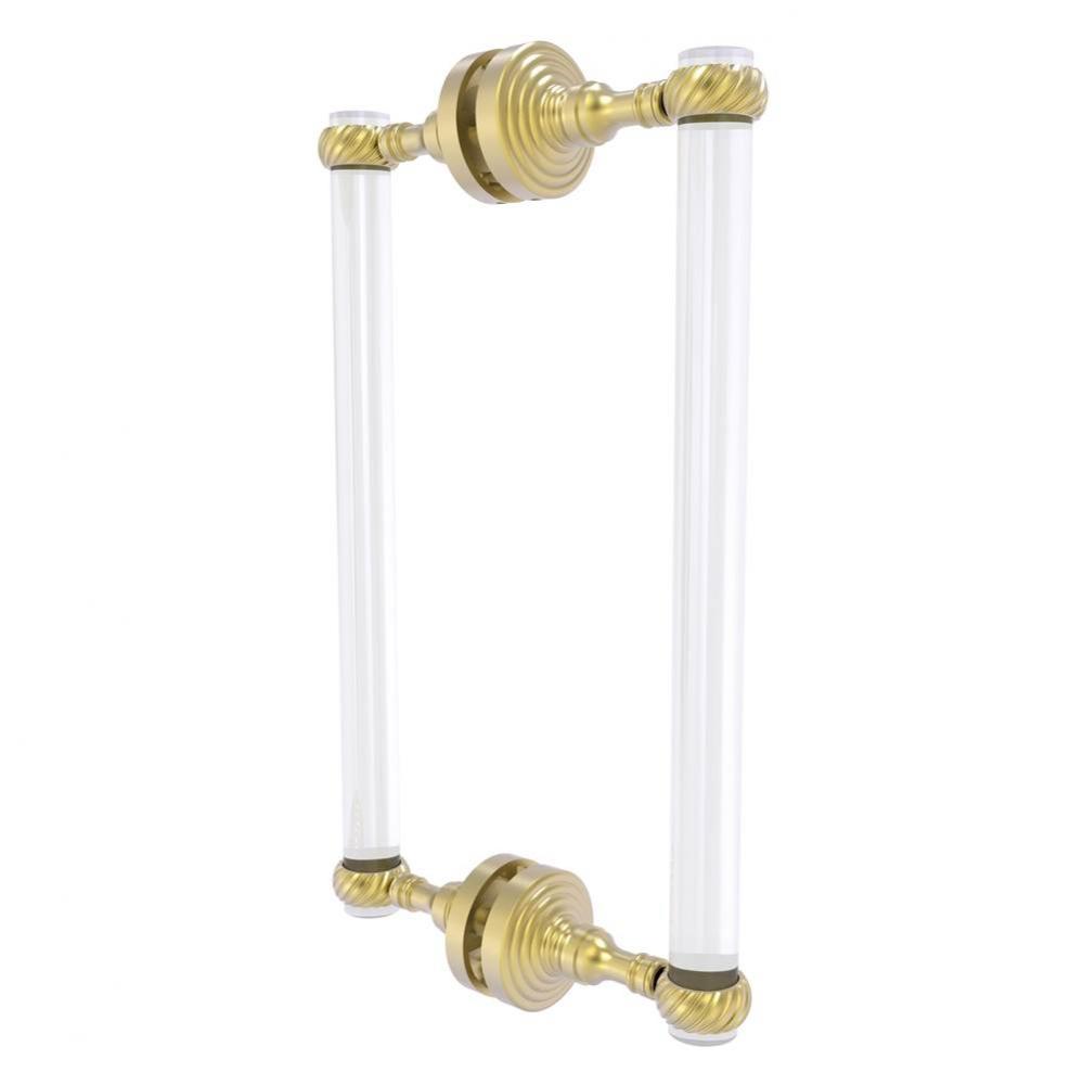 Pacific Grove Collection 12 Inch Back to Back Shower Door Pull with Twisted Accents - Satin Brass