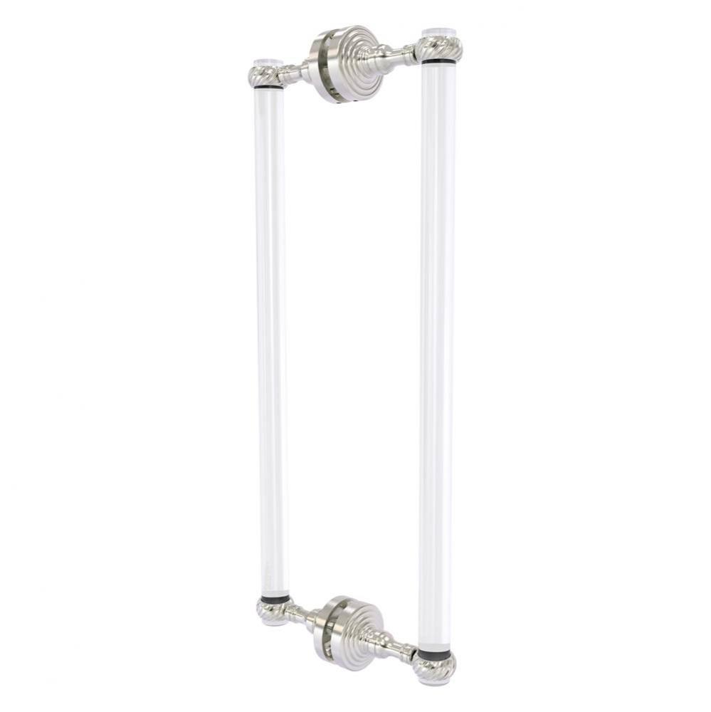 Pacific Grove Collection 18 Inch Back to Back Shower Door Pull with Twisted Accents - Satin Nickel