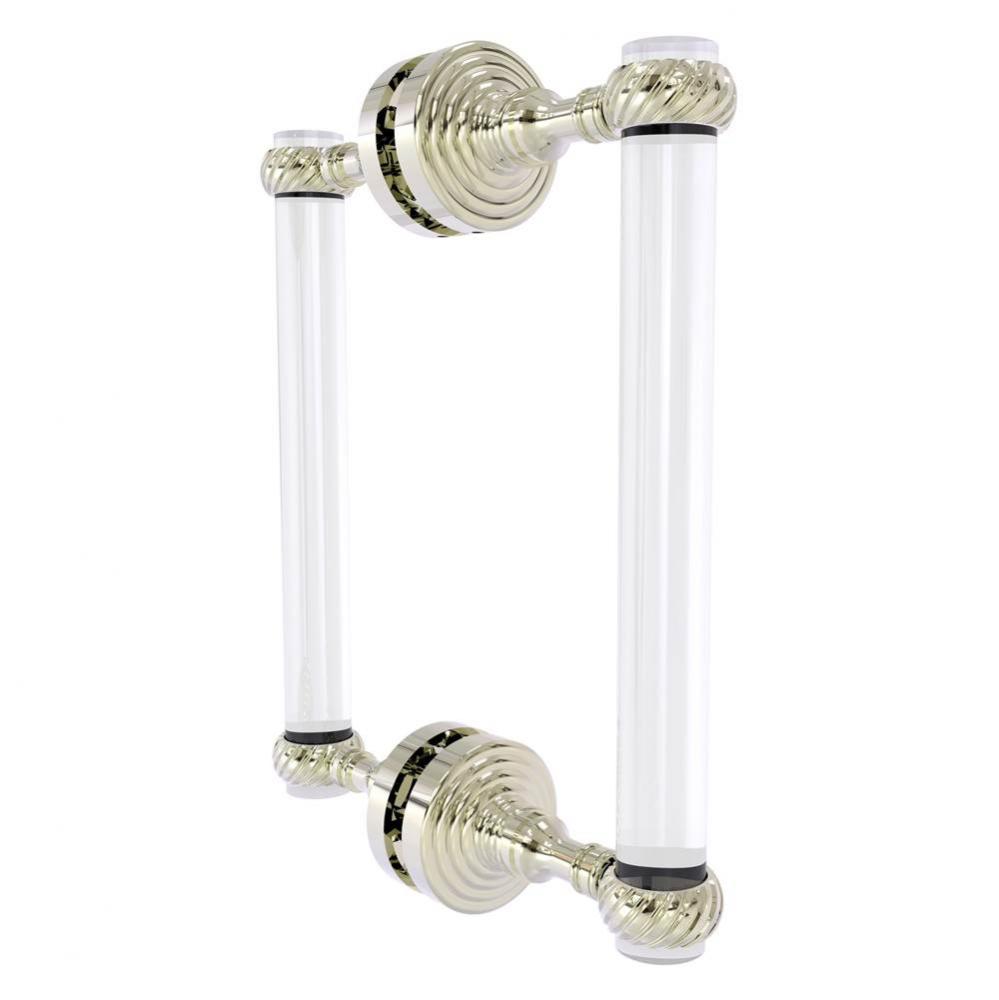 Pacific Grove Collection 8 Inch Back to Back Shower Door Pull with Twisted Accents - Polished Nick