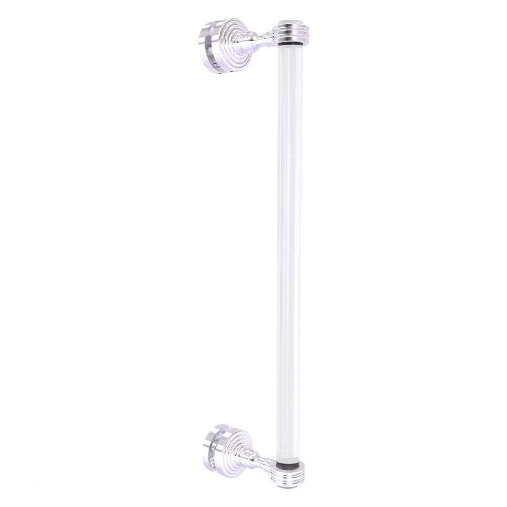 Pacific Grove Collection 18 Inch Single Side Shower Door Pull with Dotted Accents - Satin Chrome