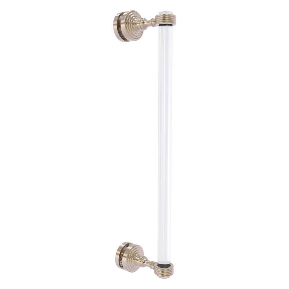 Pacific Grove Collection 18 Inch Single Side Shower Door Pull with Grooved Accents - Antique Pewte