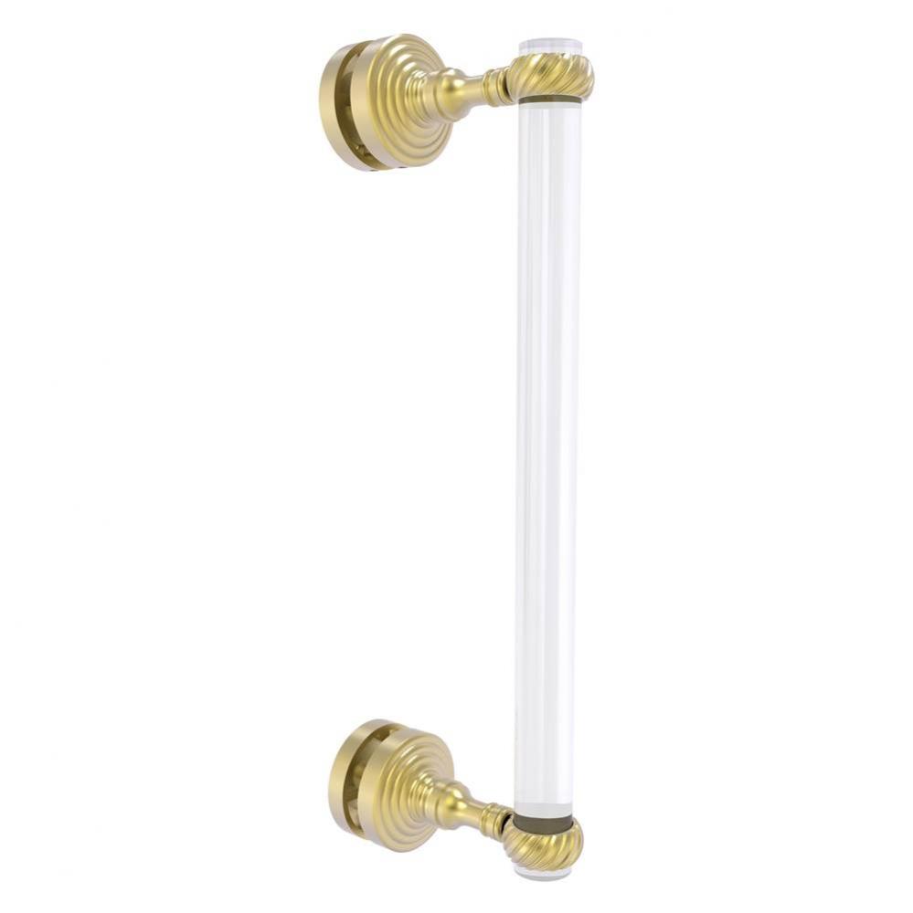 Pacific Grove Collection 12 Inch Single Side Shower Door Pull with Twisted Accents - Satin Brass