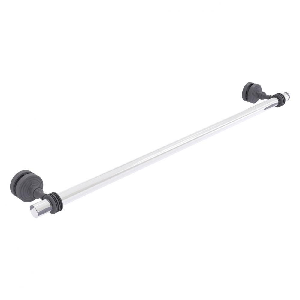 Pacific Grove Collection 30 Inch Shower Door Towel Bar with Dotted Accents - Matte Gray