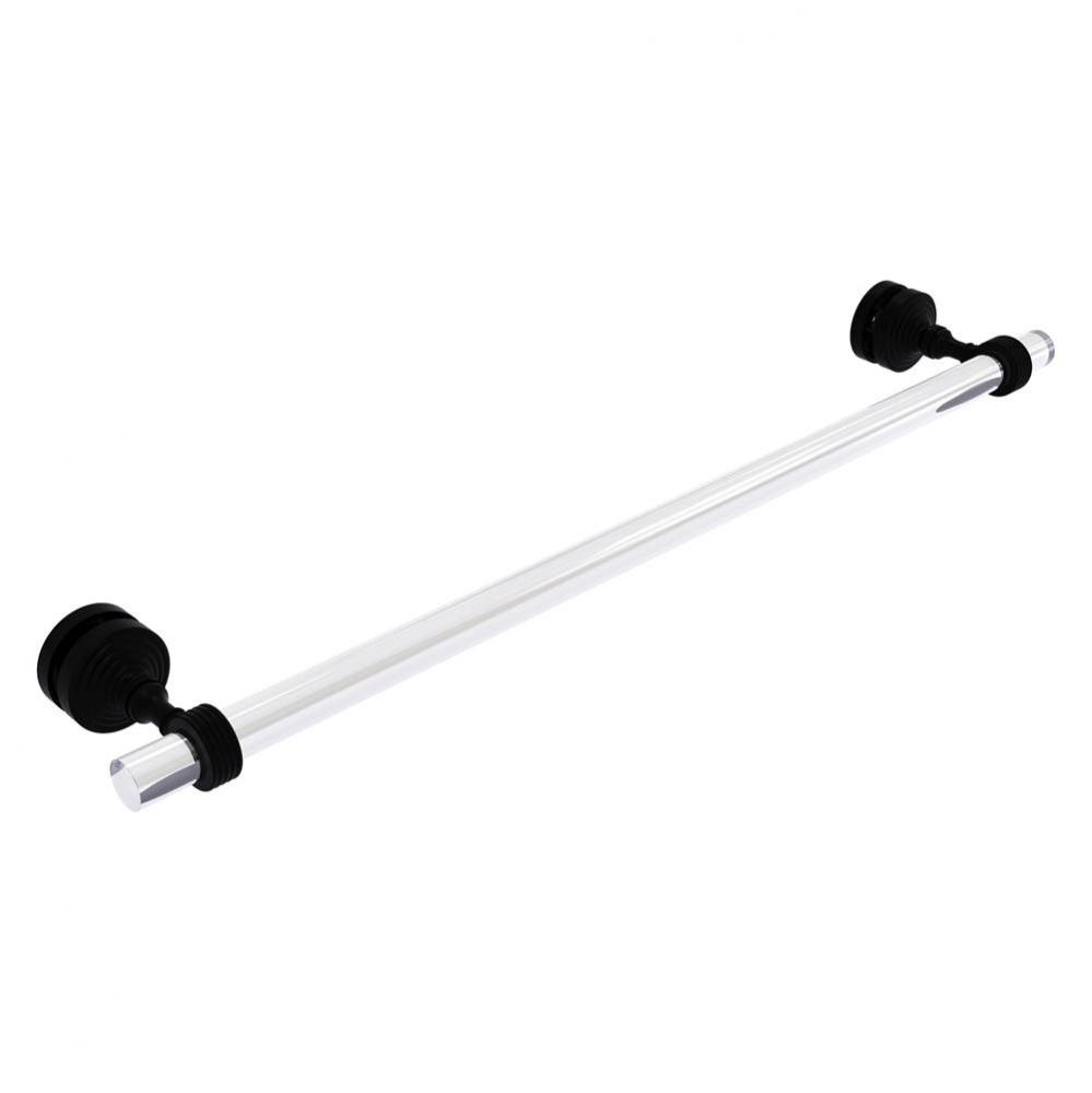 Pacific Grove Collection 24 Inch Shower Door Towel Bar with Grooved Accents - Matte Black