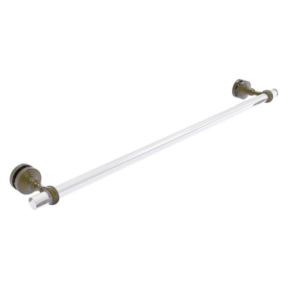 Pacific Grove Collection 30 Inch Shower Door Towel Bar with Twisted Accents - Antique Brass