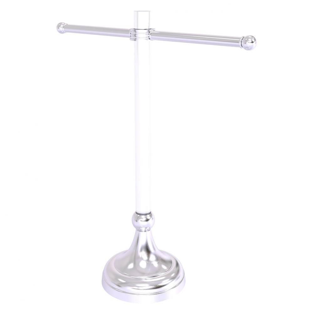 Pacific Grove Collection Free Standing Guest Towel Stand with Dotted Accents - Satin Chrome