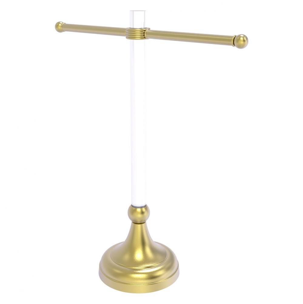 Pacific Grove Collection Free Standing Guest Towel Stand with Grooved Accents - Satin Brass
