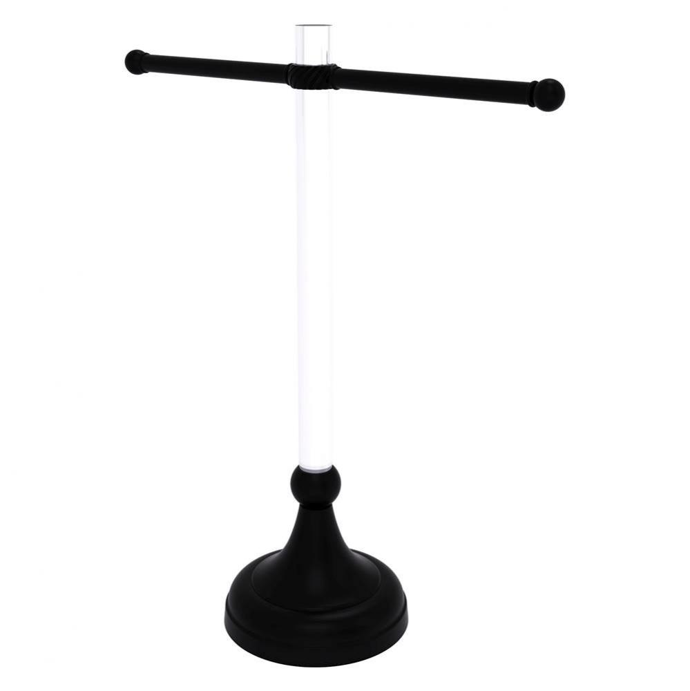 Pacific Grove Collection Free Standing Guest Towel Stand with Twisted Accents - Matte Black