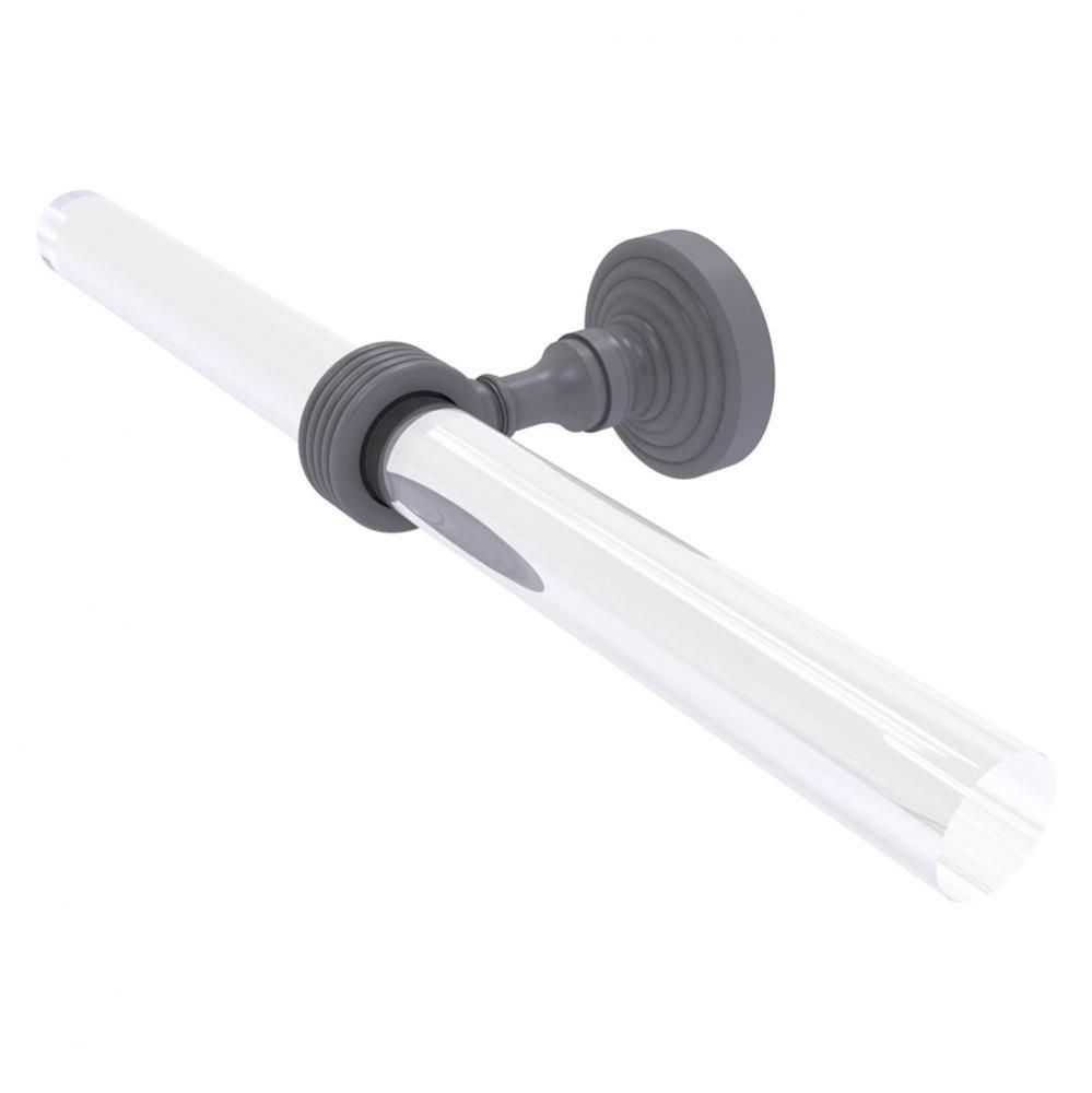 Pacific Grove Collection 2 Arm Guest Towel Holder with Grooved Accents - Matte Gray