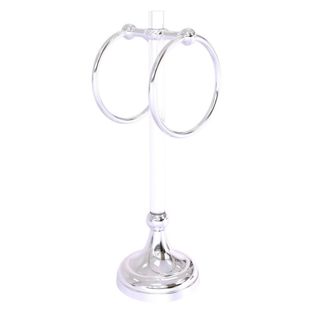 Pacific Grove Collection 2 Ring Vanity Top Guest Towel Ring with Twisted Accents - Polished Chrome
