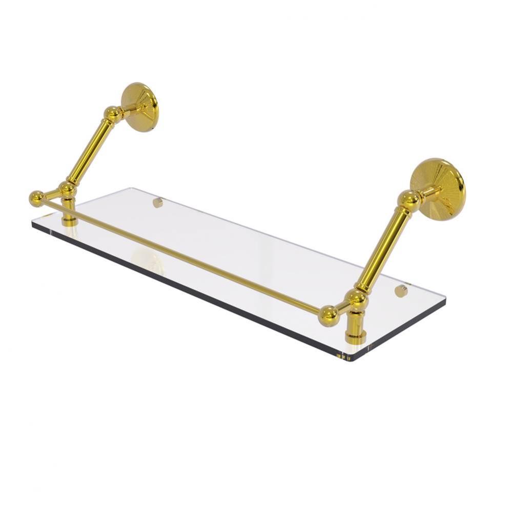 Prestige Monte Carlo 24 Inch Floating Glass Shelf with Gallery Rail