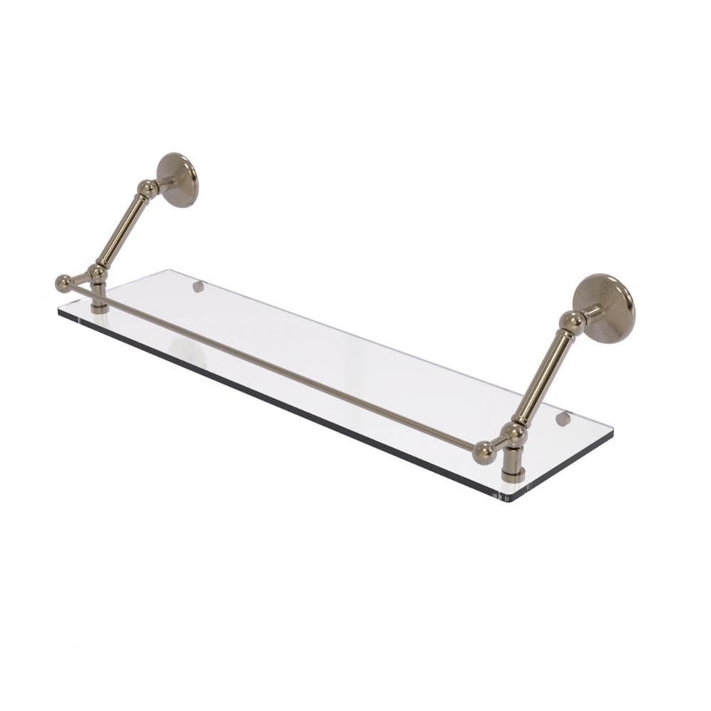 Prestige Monte Carlo 30 Inch Floating Glass Shelf with Gallery Rail