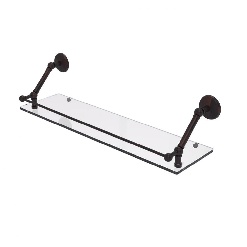 Prestige Monte Carlo 30 Inch Floating Glass Shelf with Gallery Rail