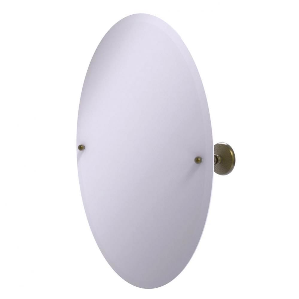 Frameless Oval Tilt Mirror with Beveled Edge