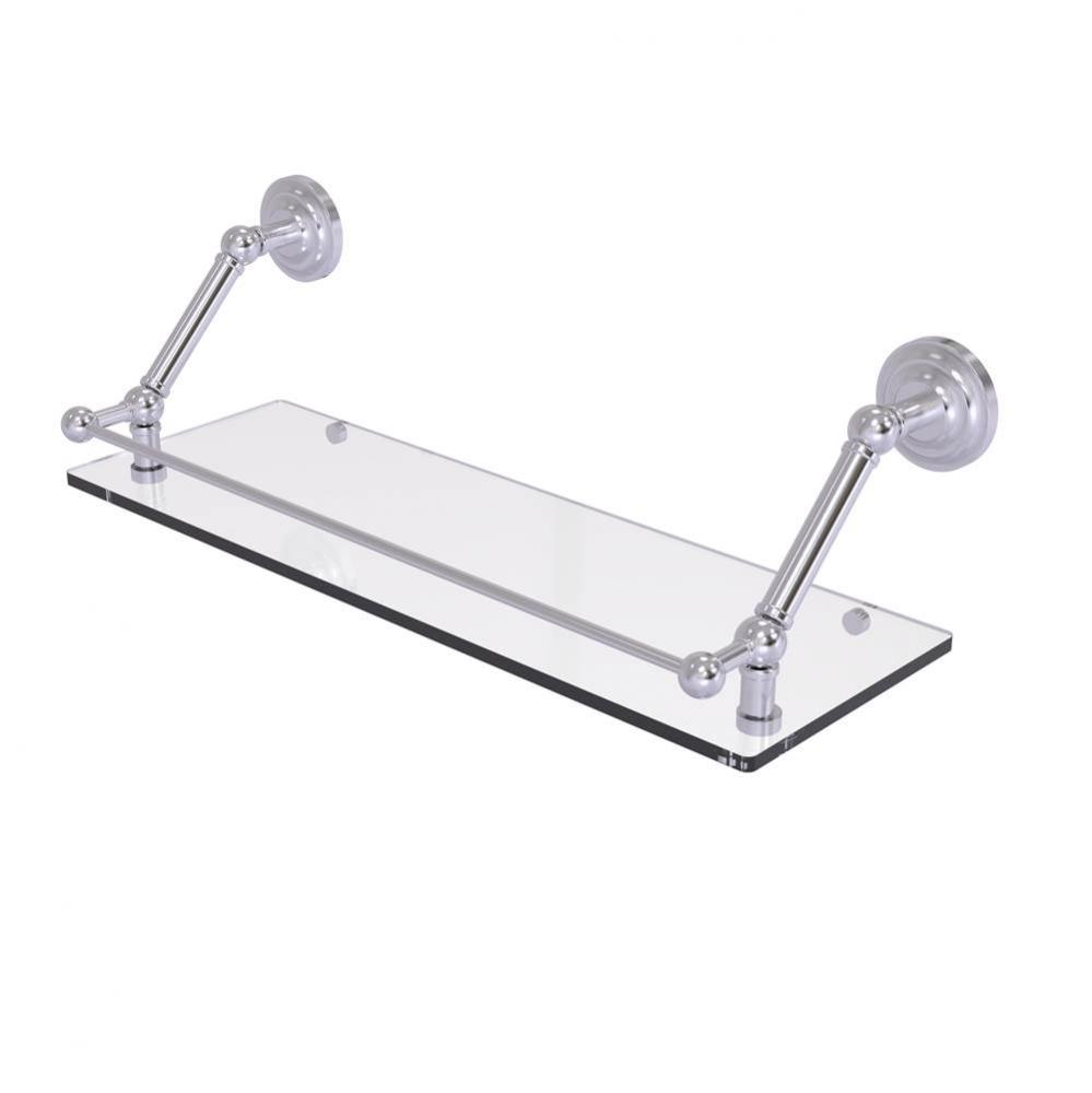 Prestige Que New 24 Inch Floating Glass Shelf with Gallery Rail