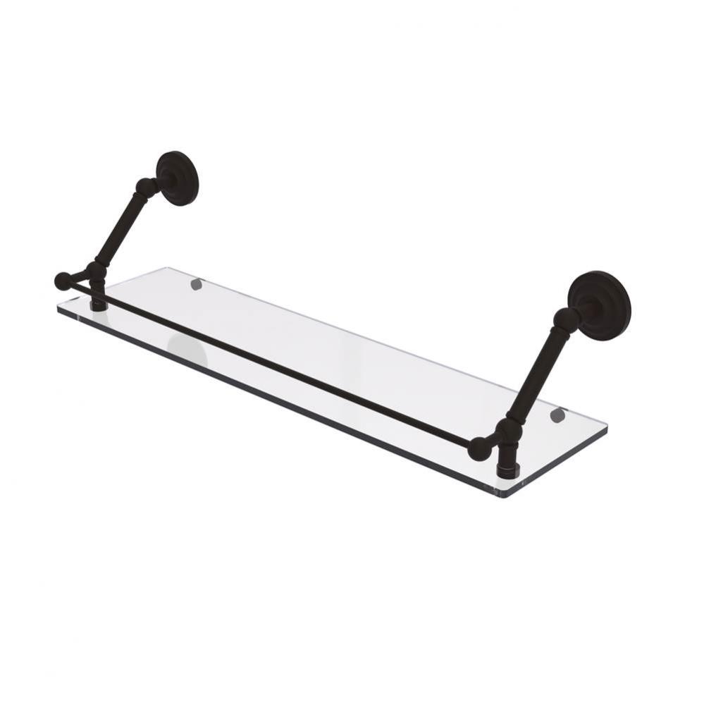 Prestige Que New 30 Inch Floating Glass Shelf with Gallery Rail