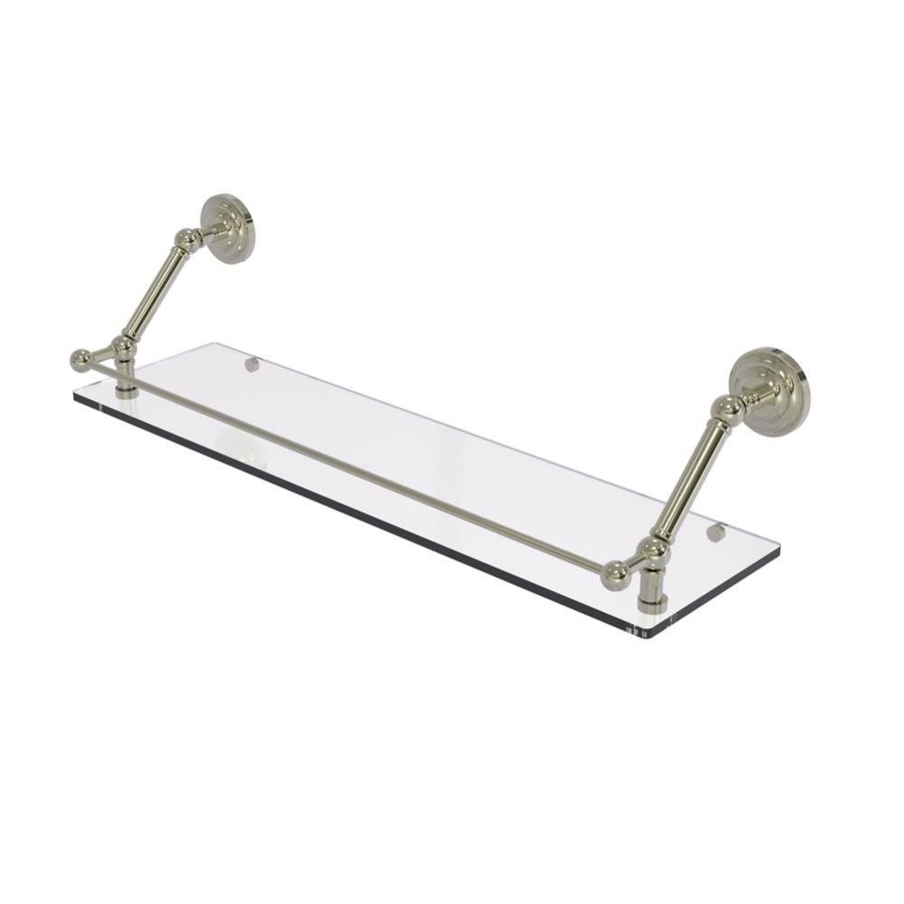 Prestige Que New 30 Inch Floating Glass Shelf with Gallery Rail
