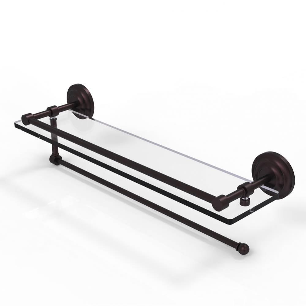 Prestige Que New Collection Paper Towel Holder with 22 Inch Gallery Glass Shelf