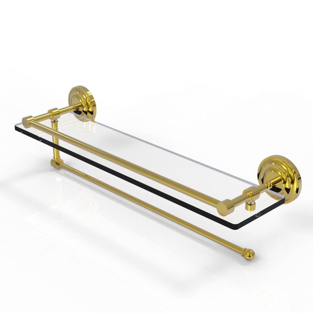 Prestige Que New Collection Paper Towel Holder with 22 Inch Gallery Glass Shelf