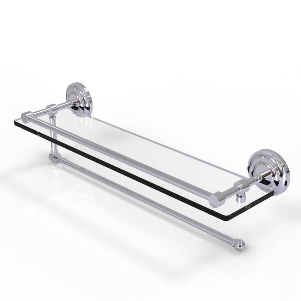 Prestige Que New Collection Paper Towel Holder with 22 Inch Gallery Glass Shelf