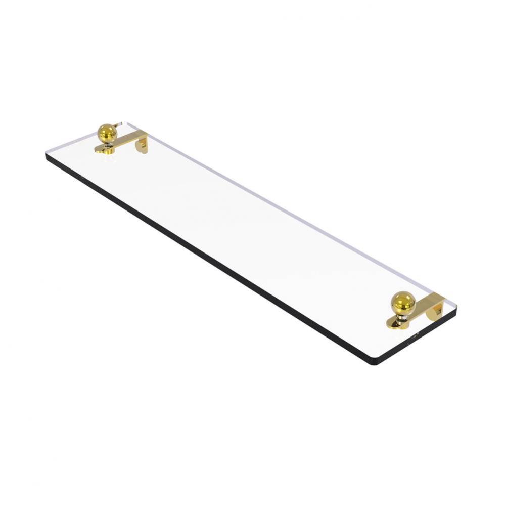 16 Inch Glass Vanity Shelf with Beveled Edges