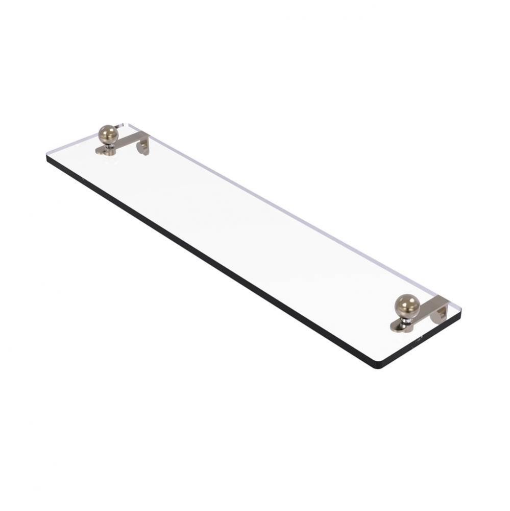 16 Inch Glass Vanity Shelf with Beveled Edges