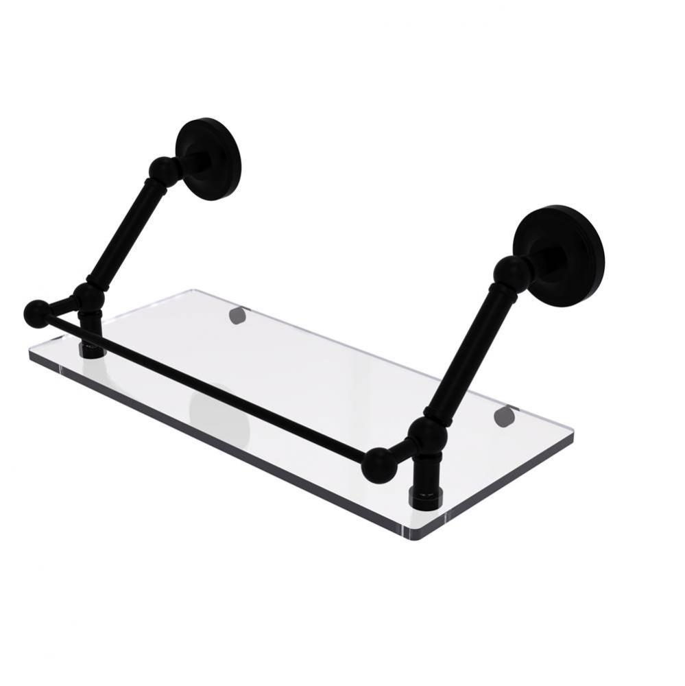 Prestige Regal 18 Inch Floating Glass Shelf with Gallery Rail