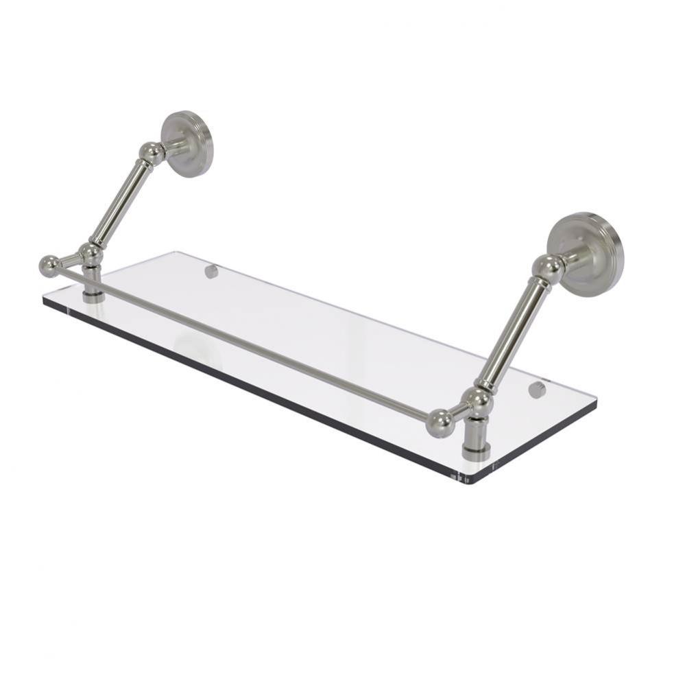 Prestige Regal 24 Inch Floating Glass Shelf with Gallery Rail