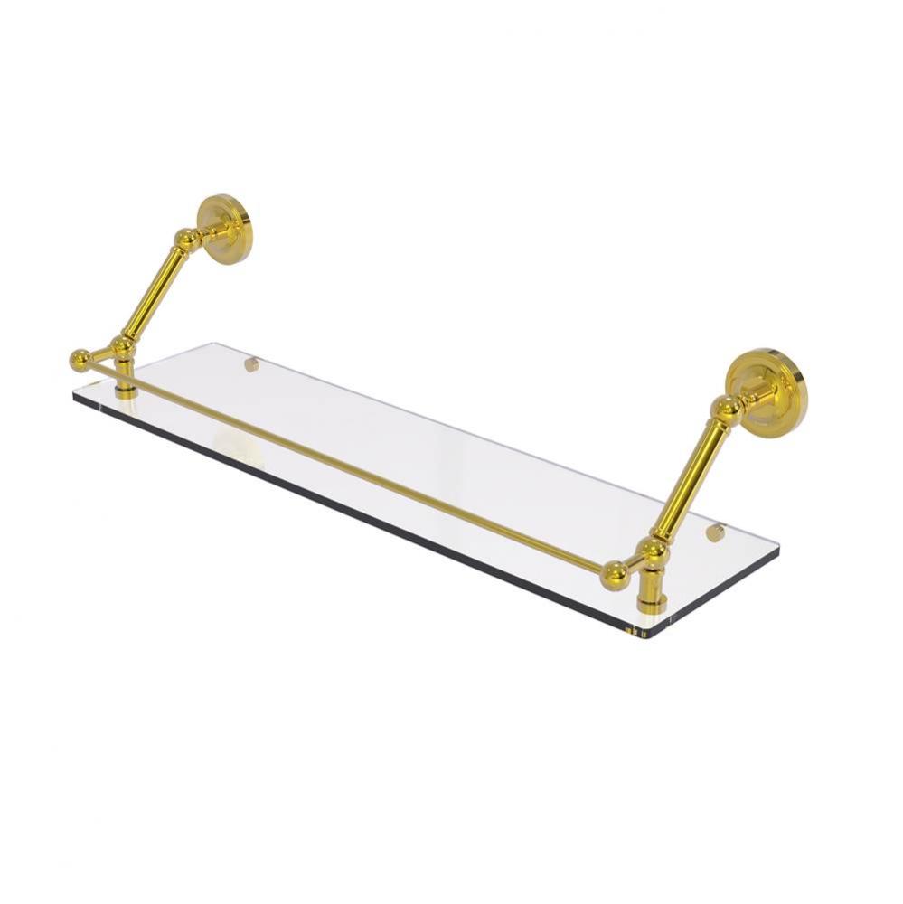 Prestige Regal 30 Inch Floating Glass Shelf with Gallery Rail