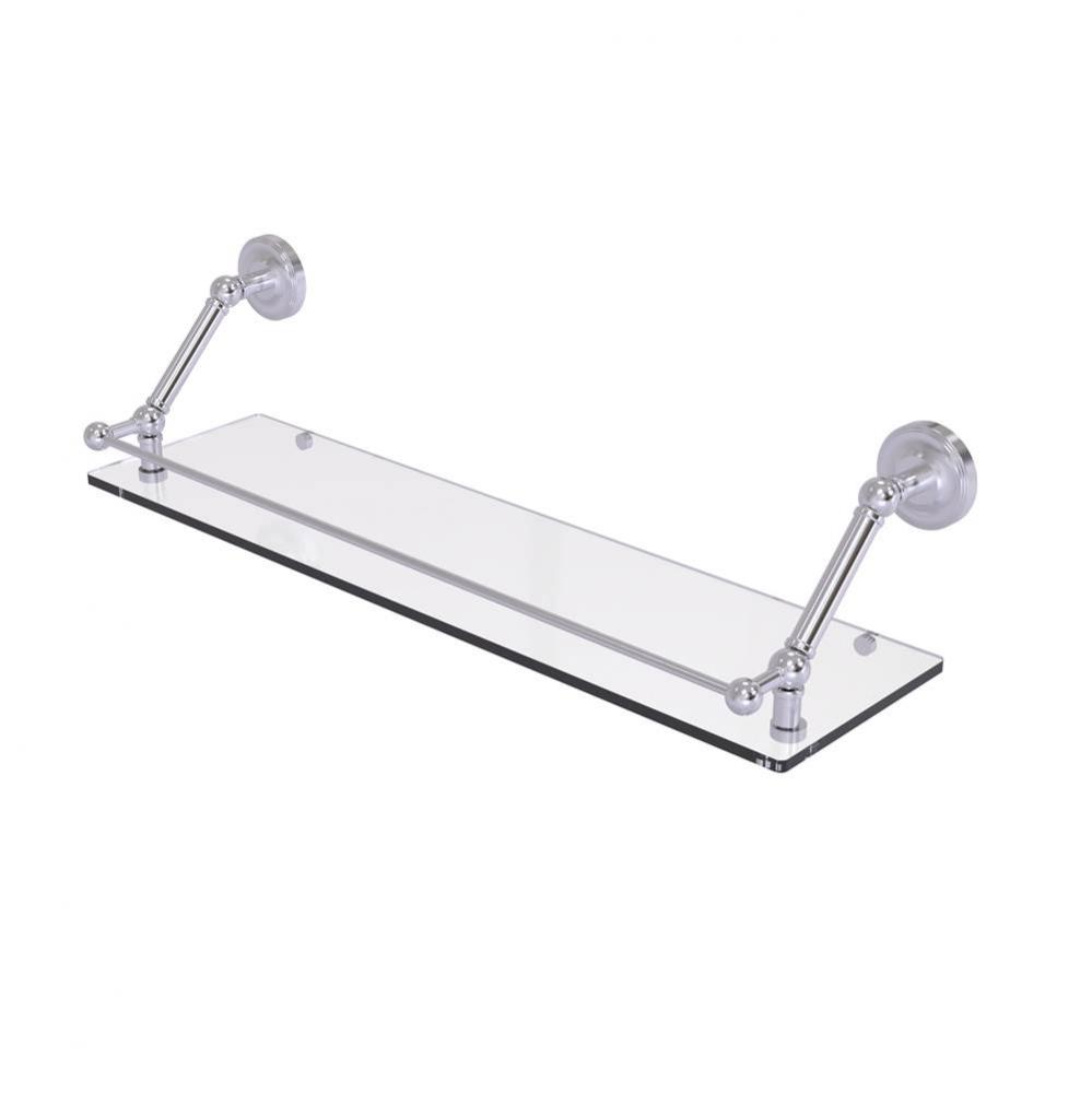Prestige Regal 30 Inch Floating Glass Shelf with Gallery Rail