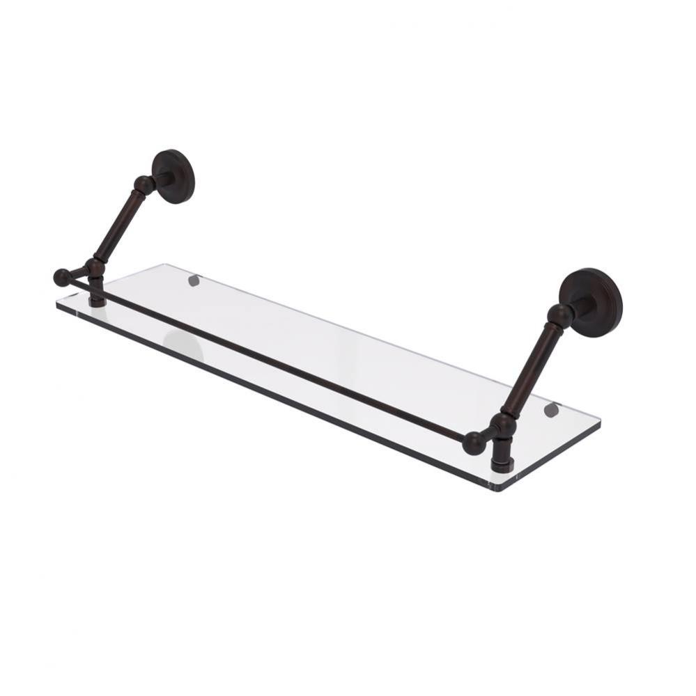 Prestige Regal 30 Inch Floating Glass Shelf with Gallery Rail