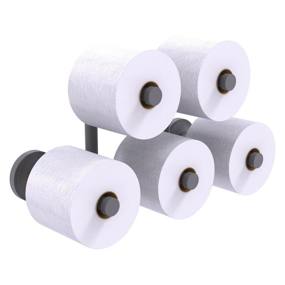 Prestige Regal Collection 5 Roll Reserve Roll Toilet Paper Holder - Matte Gray