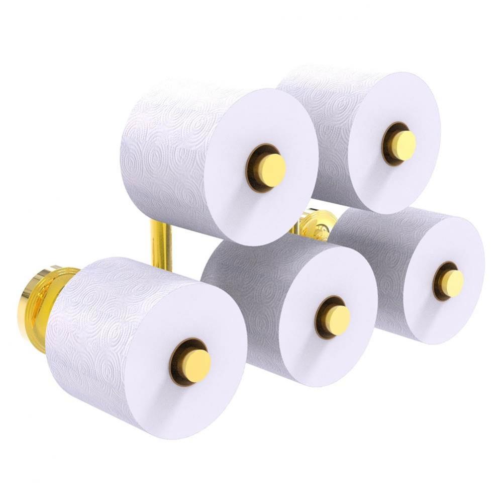 Prestige Regal Collection 5 Roll Reserve Roll Toilet Paper Holder - Polished Brass