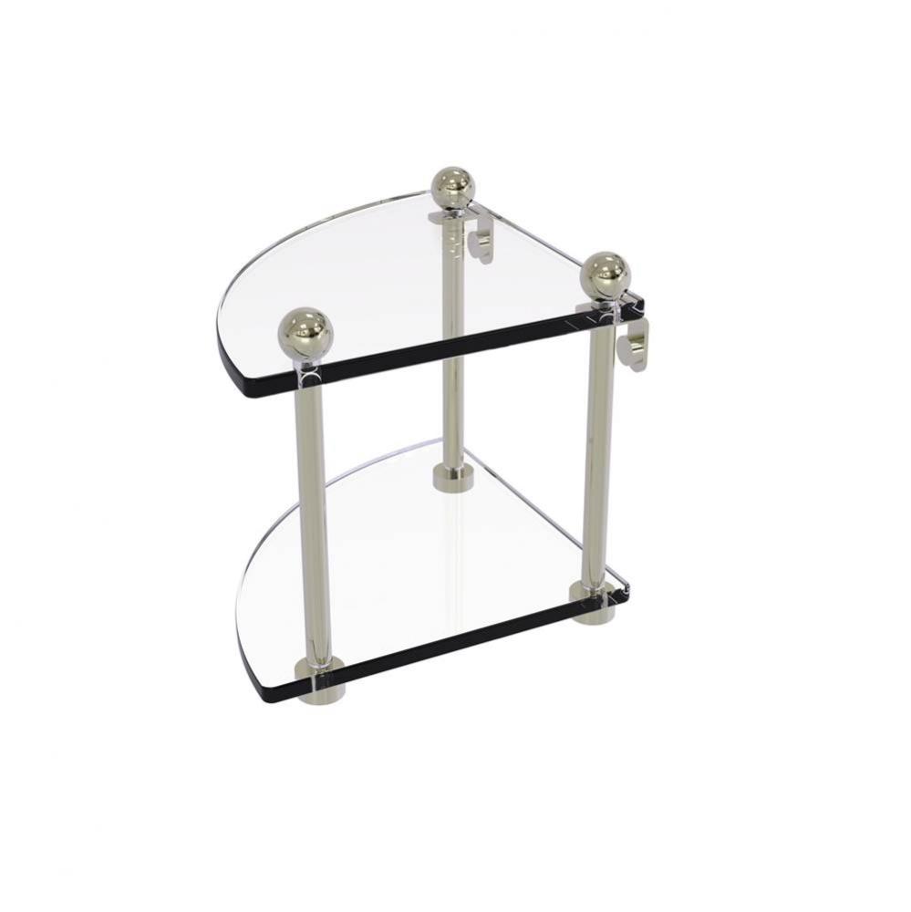 Two Tier Corner Glass Shelf