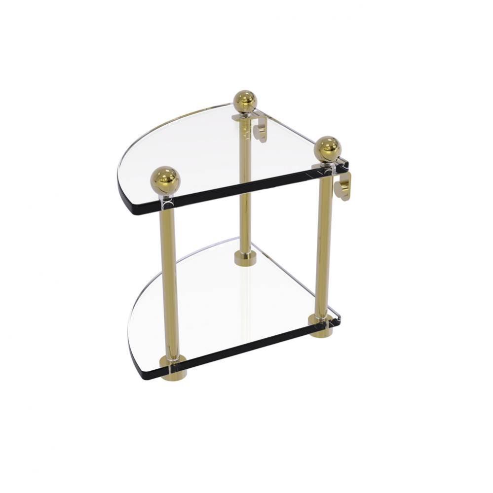 Two Tier Corner Glass Shelf