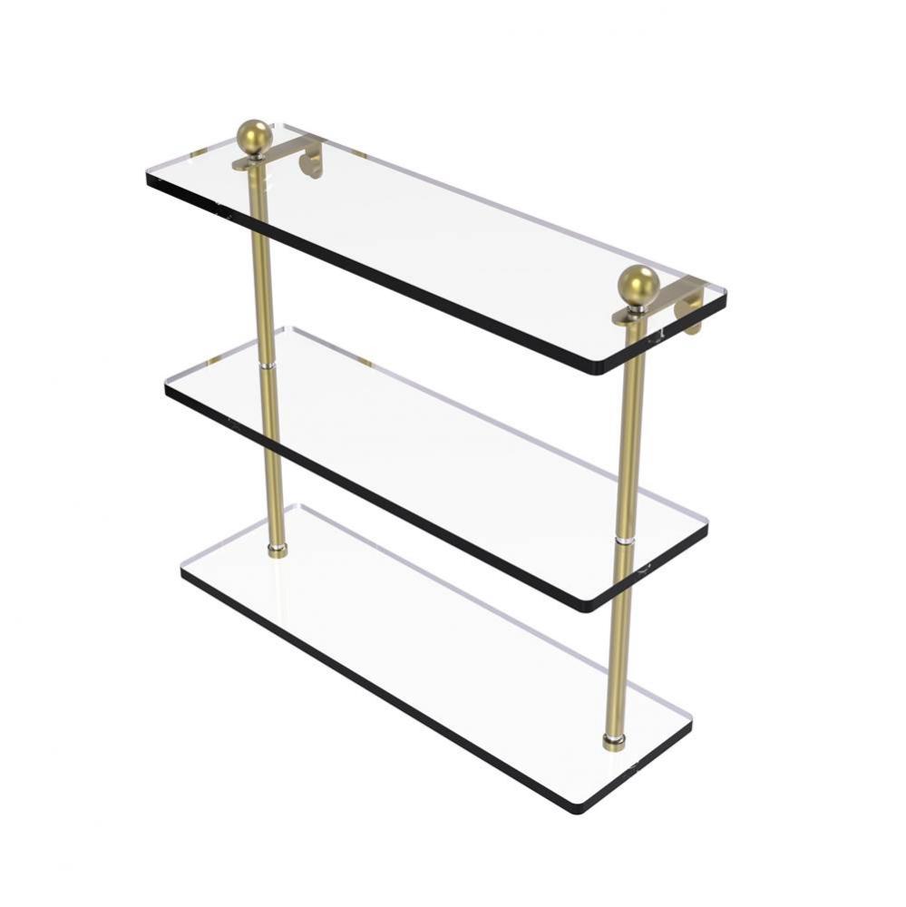 16 Inch Triple Tiered Glass Shelf