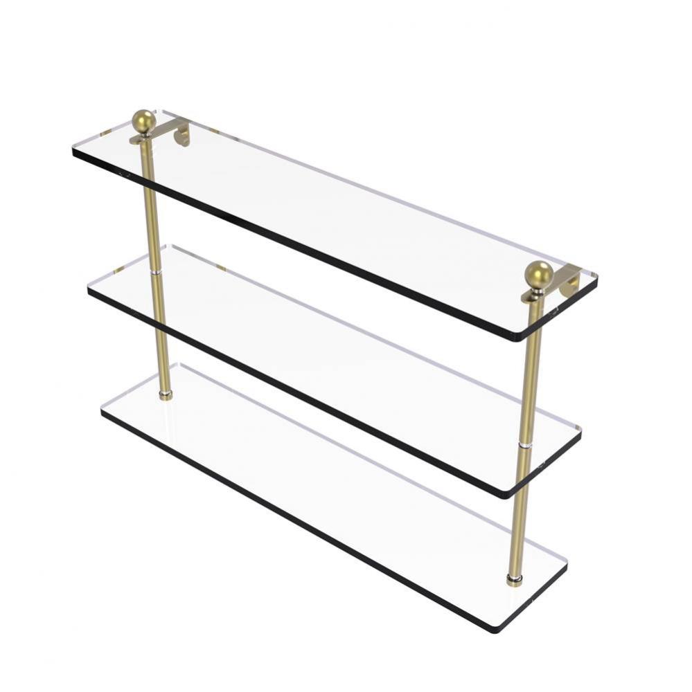 22 Inch Triple Tiered Glass Shelf