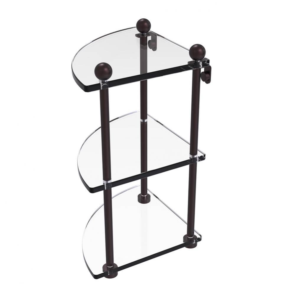 Three Tier Corner Glass Shelf