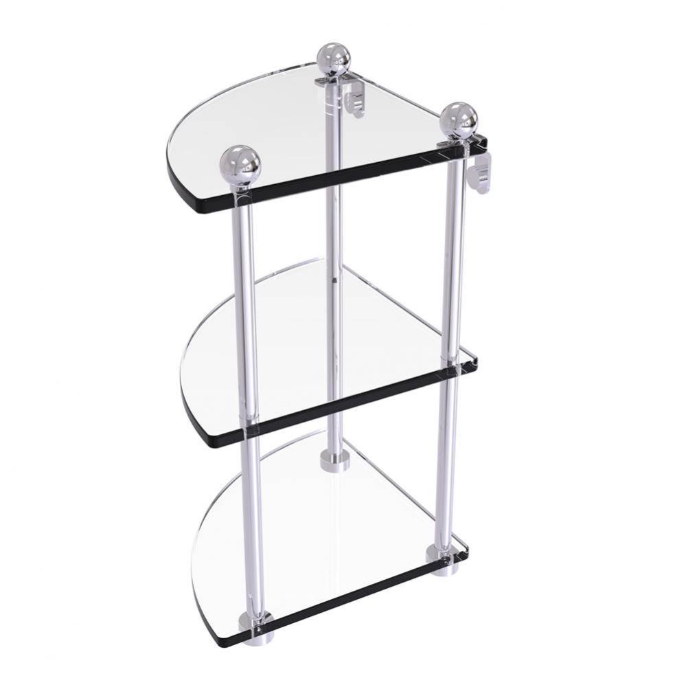 Three Tier Corner Glass Shelf