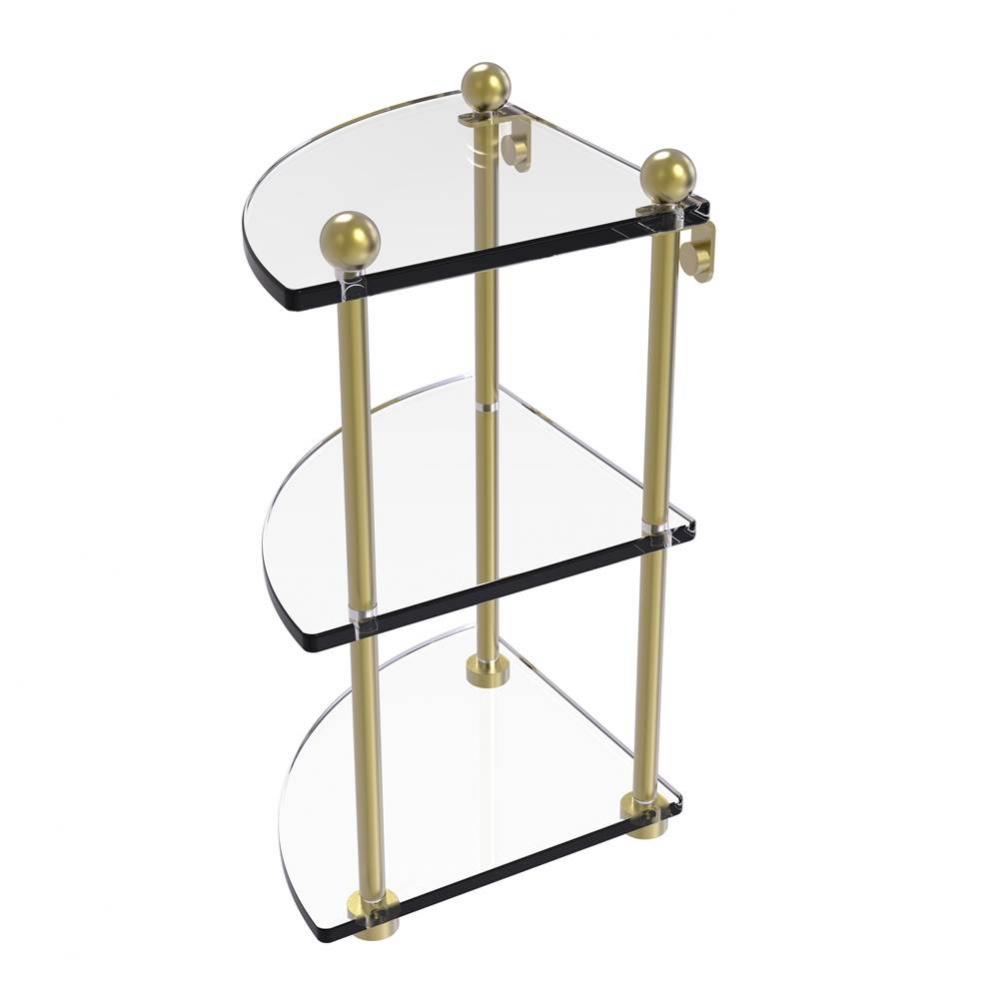 Three Tier Corner Glass Shelf