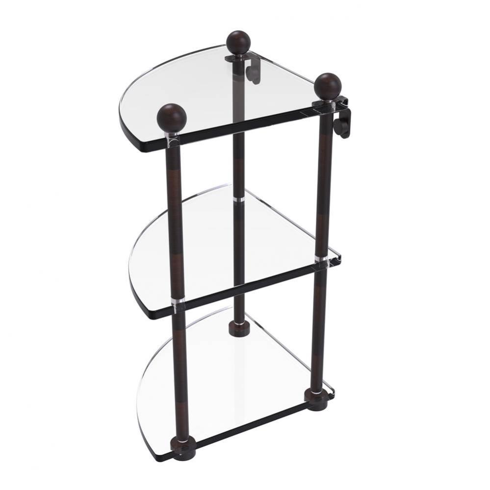 Three Tier Corner Glass Shelf