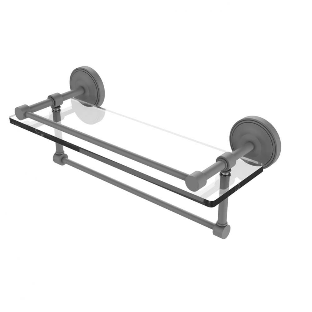 16 Inch Gallery Glass Shelf with Towel Bar