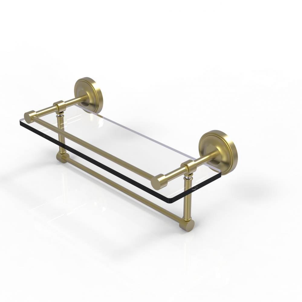 16 Inch Gallery Glass Shelf with Towel Bar