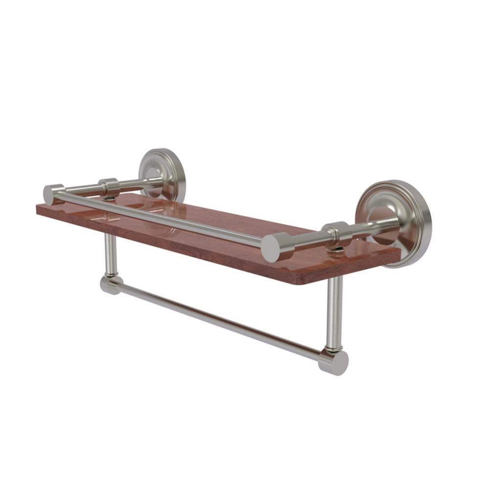 Prestige Regal Collection 16 Inch IPE Ironwood Shelf with Gallery Rail and Towel Bar