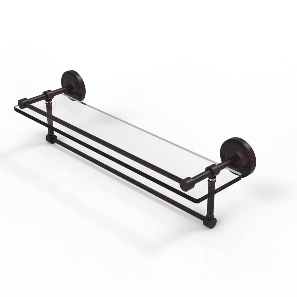 22 Inch Gallery Glass Shelf with Towel Bar